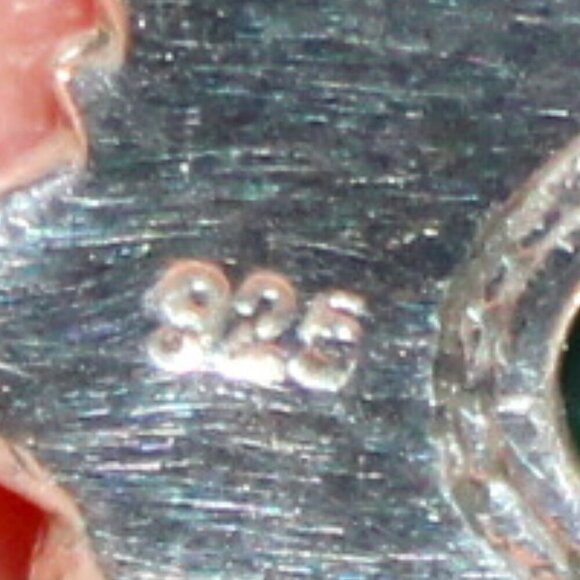 Sterling Silver Green Glass Bali Styled Earrings - Picture 4 of 5